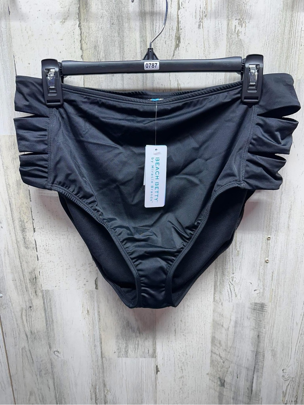 Beach Betty by miracle brands High-Waist Black Bikini Bottom XL nwt